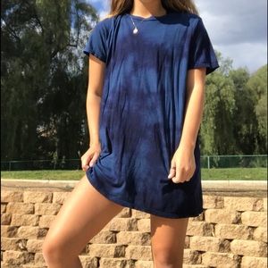 blue tie dye brandy melville t-shirt dress